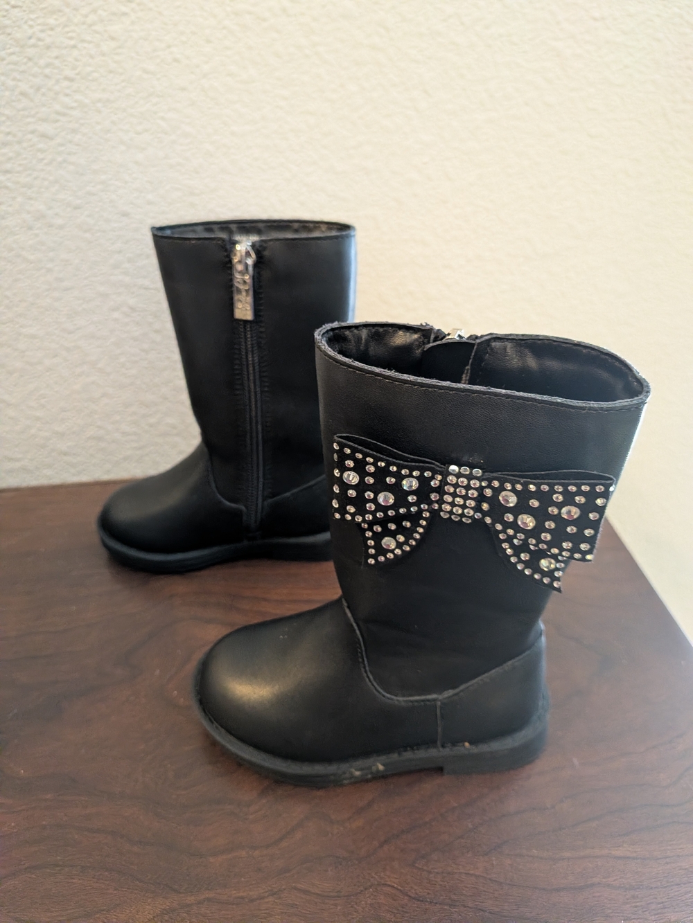 Jessica Simpson Girls' Black Bow-Accent Mid-Calf Boots